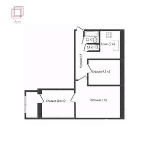 3-к квартира, вторичка, 54м2, 7/9 этаж