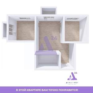 1-к квартира, вторичка, 52м2, 3/9 этаж