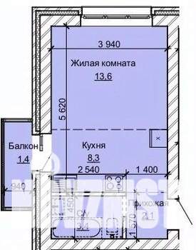 1-к квартира, строящийся дом, 29м2, 6/10 этаж