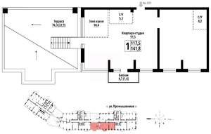 1-к квартира, вторичка, 141м2, 23/23 этаж