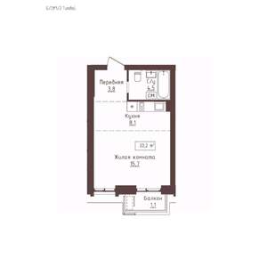 1-к квартира, строящийся дом, 33м2, 9/23 этаж