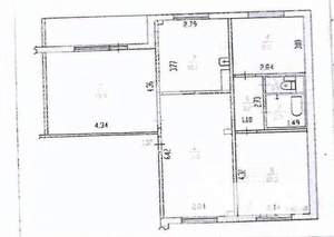 3-к квартира, вторичка, 74м2, 2/9 этаж