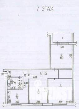 3-к квартира, вторичка, 55м2, 7/9 этаж