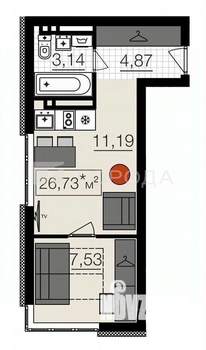 Студия квартира, вторичка, 27м2, 6/18 этаж