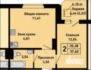 2-к квартира, вторичка, 37м2, 3/10 этаж
