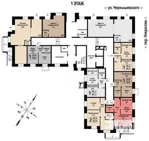 1-к квартира, строящийся дом, 40м2, 1/10 этаж