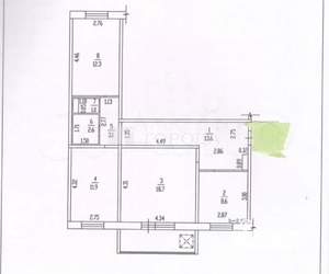 3-к квартира, вторичка, 72м2, 1/10 этаж